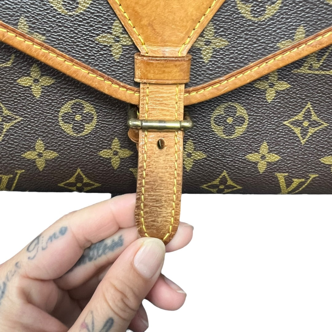 LOUIS VUITTON Monogram Canvas Monceau Handbag, Shoulder Bag Brown, Tan Gold Hardware LO2375