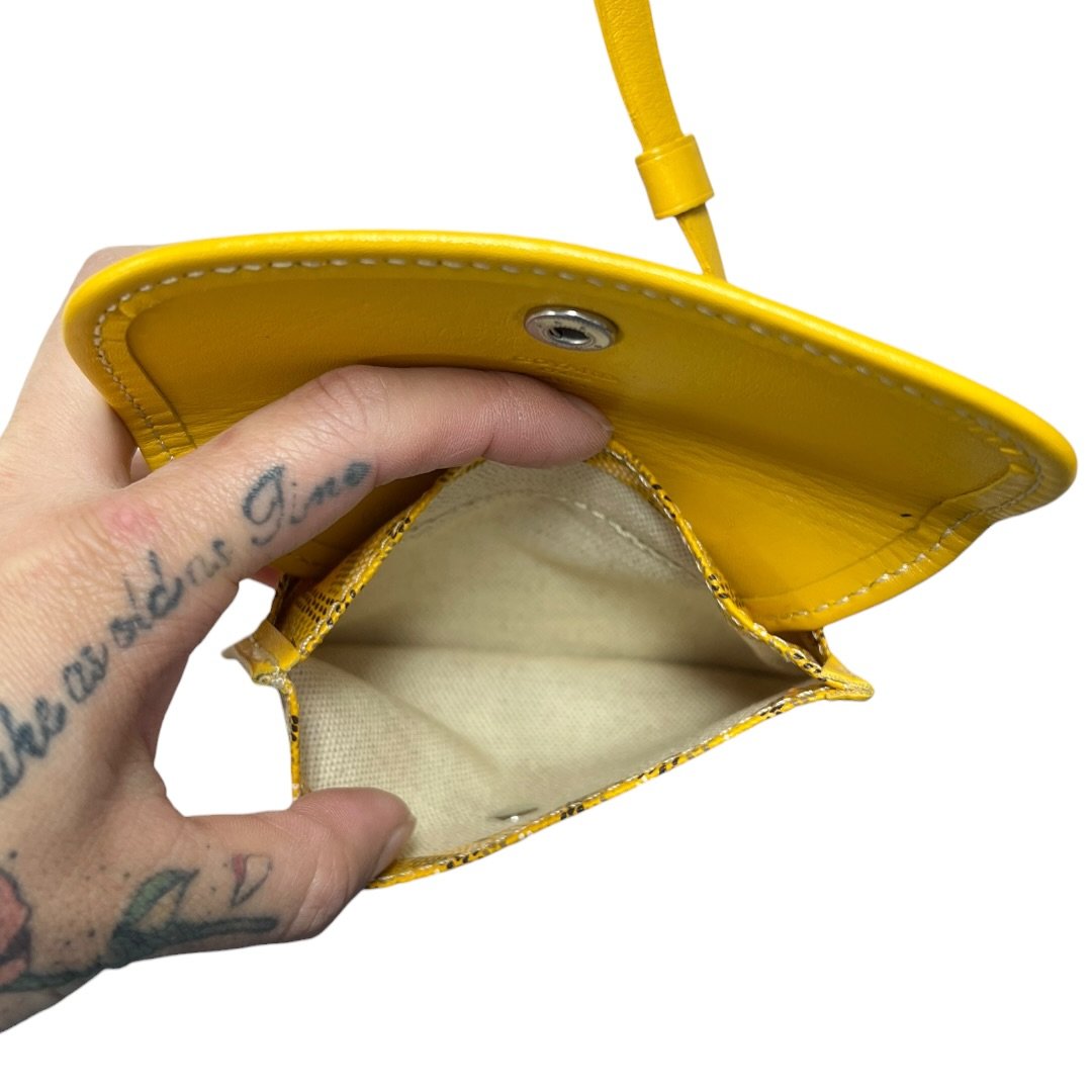 GOYARD Goyardine Canvas St. Louis Tote with Detachable Pouch Tote Yellow Silver Hardware GO29