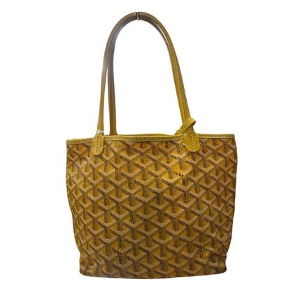 GOYARD Goyardine Canvas St. Louis Tote with Detachable Pouch Tote Yellow Silver Hardware GO29