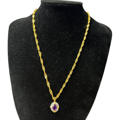 ACCESSORY UNBRANDED 18K Gold, Amethyst Gold, Purple, Clear Gold Hardware je32