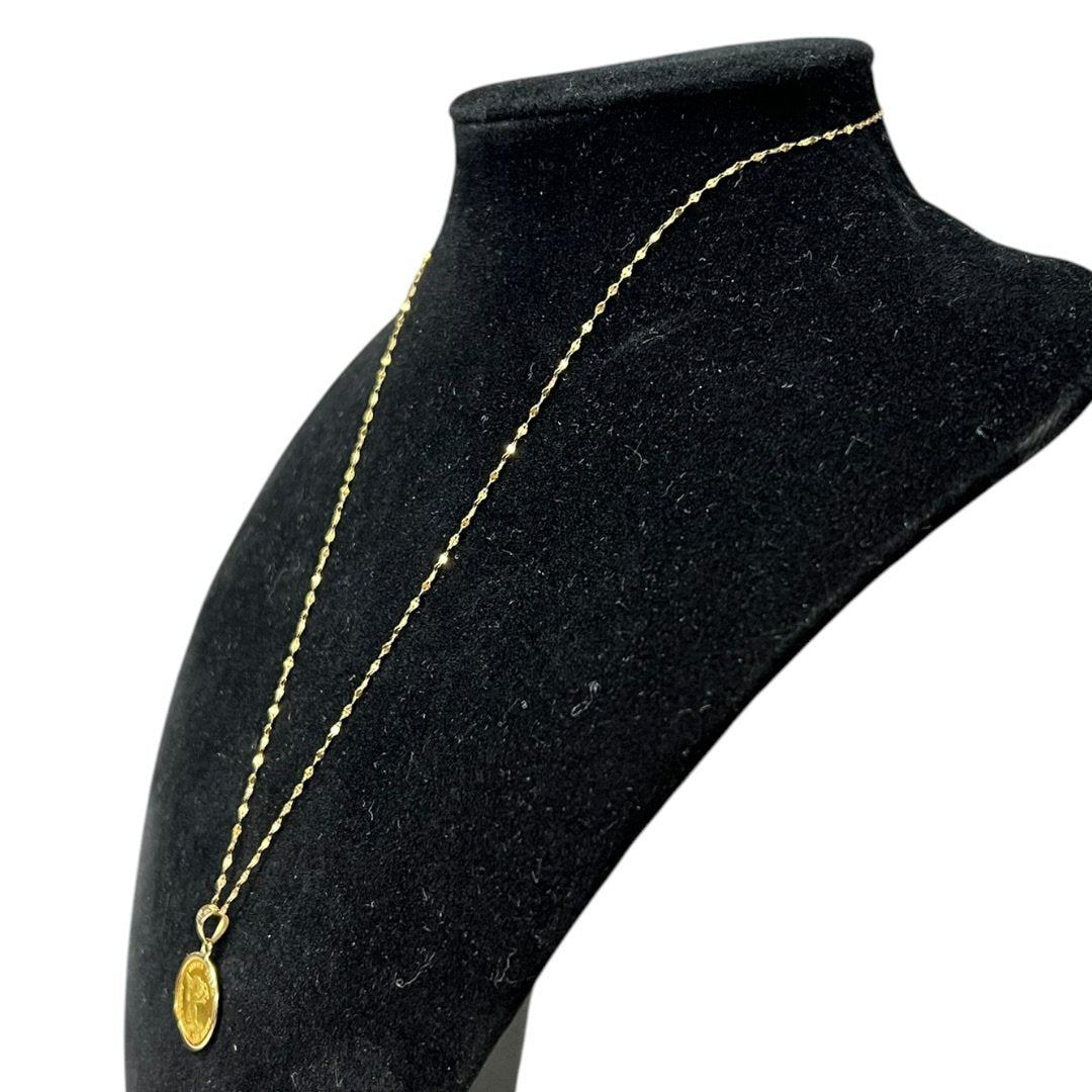 ACCESSORY UNBRANDED Gold Angel Coin Pendant Necklace Gold Gold Hardware je25