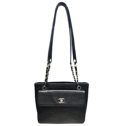 CHANEL Caviar Timeless CC Shoulder Bag Shoulder Bag Black Silver Hardware CH2193