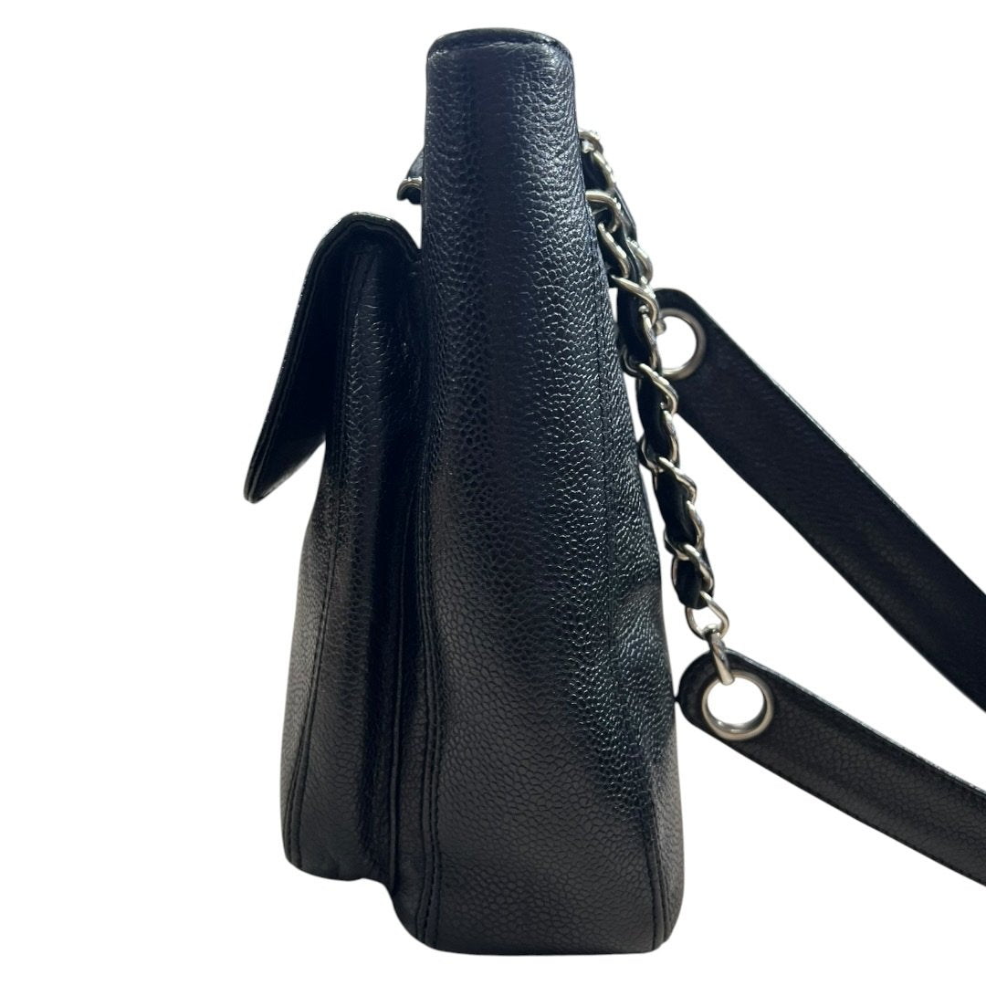 CHANEL Caviar Timeless CC Shoulder Bag Shoulder Bag Black Silver Hardware CH2193