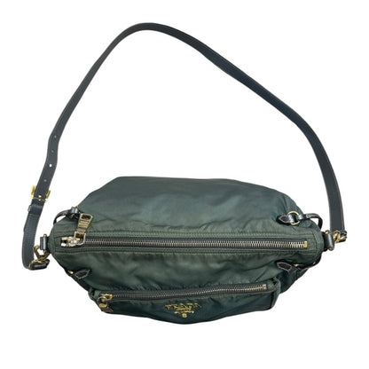 PRADA Tessuto Nylon Tessuto Nylon Crossbody Bag Crossbody Bag Green Gold Hardware PR261