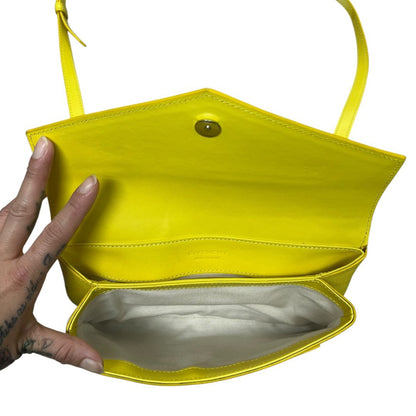 GIVENCHY Leather Shoulder Bag Yellow, White Silver-tone Hardware GI36