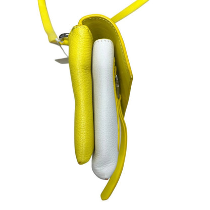 GIVENCHY Leather Shoulder Bag Yellow, White Silver-tone Hardware GI36
