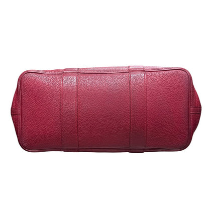 HERMES Negonda Leather Garden Party Tote Red Silver Hardware HE464