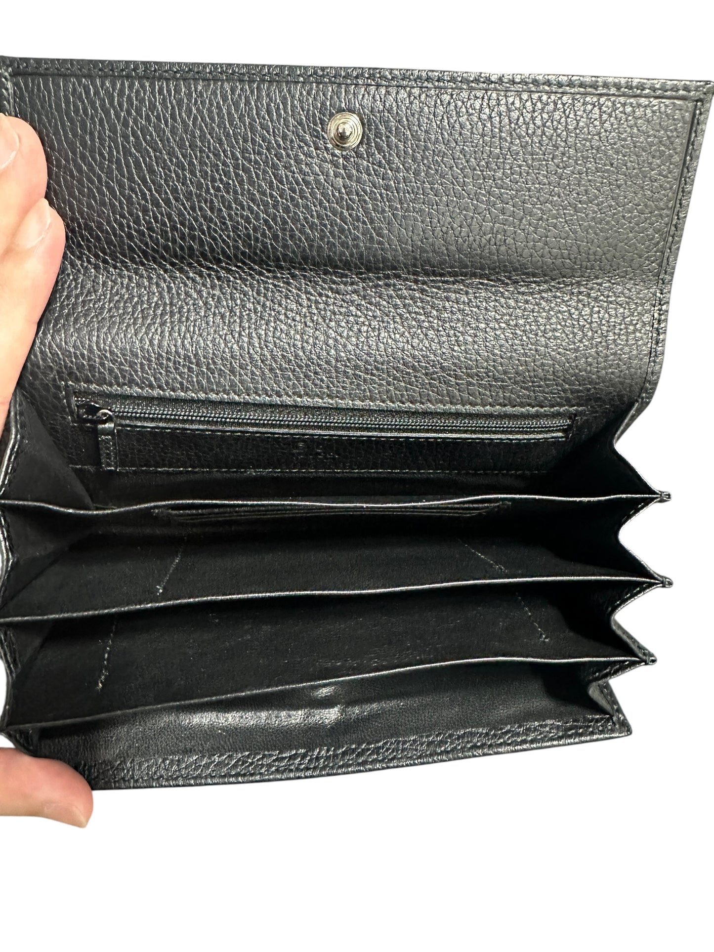 GUCCI GG Canvas Continental Long Wallet Black GU687