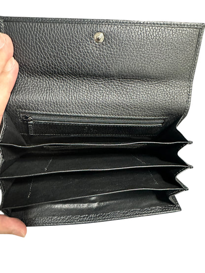 GUCCI GG Canvas Continental Long Wallet Black GU687