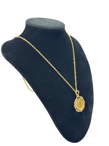 UNBRANDED Accessory K24 Coin K18 Frame Pendant Necklace 20.9g je61