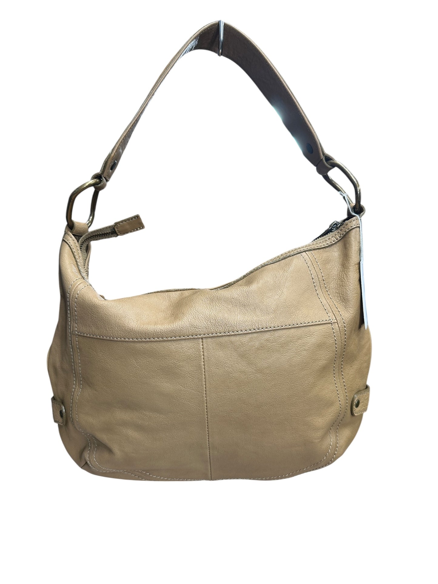 BURBERRY Blue Label Leather Shoulder Bag Camel Silver Hardware BU1226