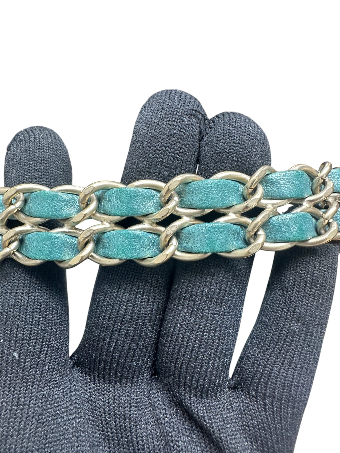CHANEL Lambskin Matelasse Gemstone Flap Bag Turquoise Gold Hardware CH2201