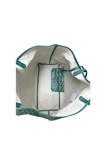 GOYARD Goyardine St Louis GM Tote Bag Green Silver Hardware GO31