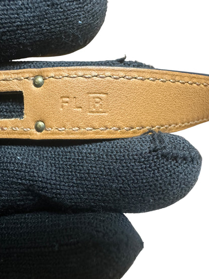 HERMES Box Calf Kelly Double Tour Bracelet Black Gold Hardware HE468