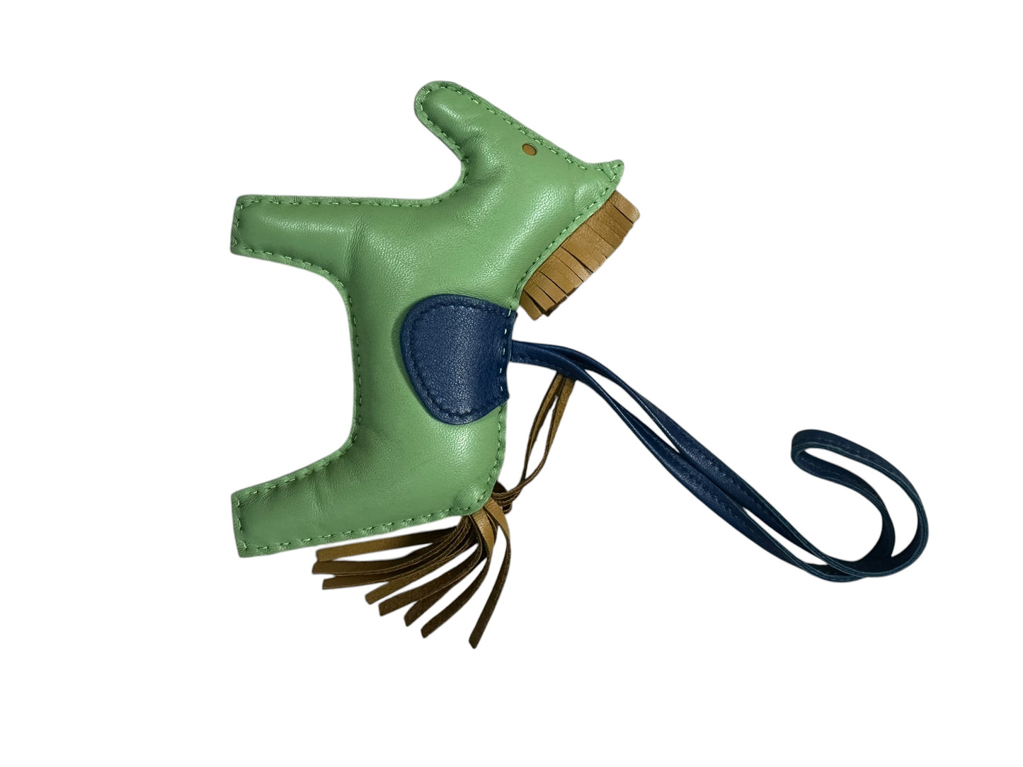 HERMES Lambskin Rodeo Charm Bag Charm Green Blue HE469