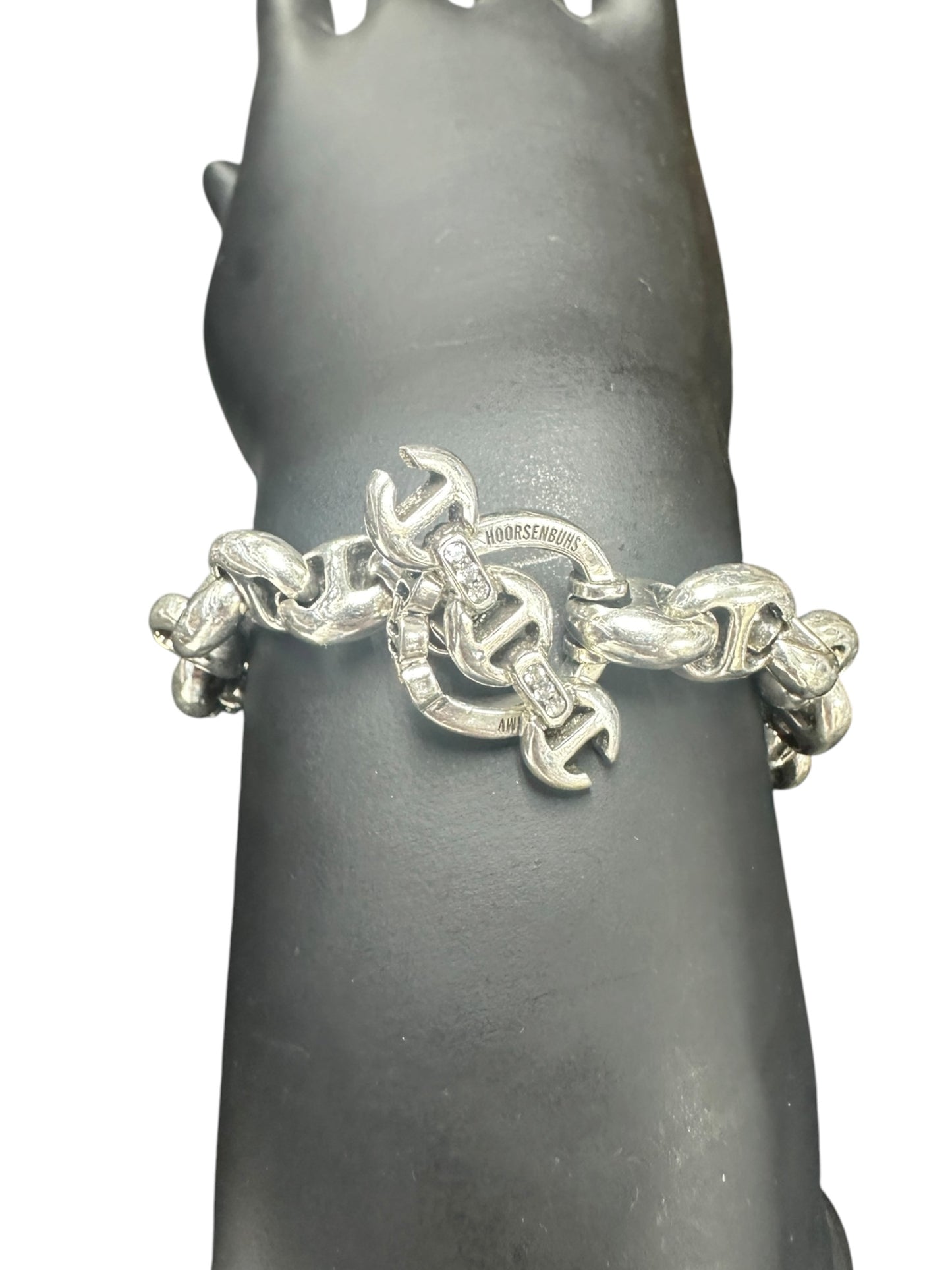 Accessory HOORSENBUHS Sterling Silver Tri-Link Diamond Bracelet Silver je62