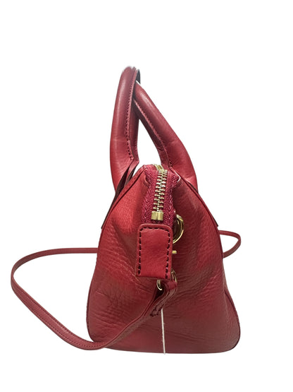 BURBERRY Blue Label Crestbridge Leather 2way Mini Handbag Red Gold Hardware BU1226A