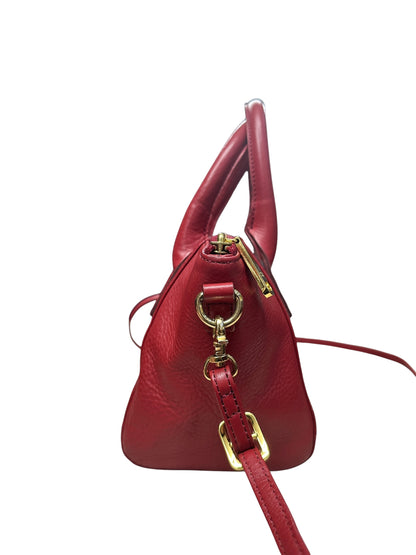 BURBERRY Blue Label Crestbridge Leather 2way Mini Handbag Red Gold Hardware BU1226A