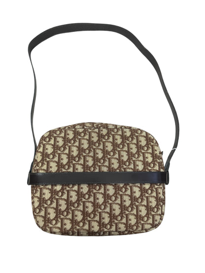 Christian Dior Trotter Canvas Shoulder Bag Brown Gold Hardware Ch2198