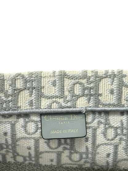 Christian Dior Gray Oblique Embroidered Canvas Book Tote Medium Handbag Gray Ch2200