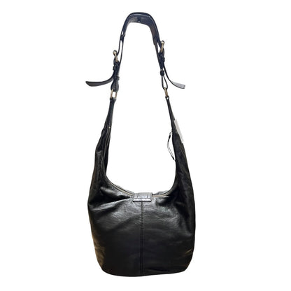 GIVENCHY Leather Hobo Shoulder Bag Shoulder Bag Black Gold Hardware GI38