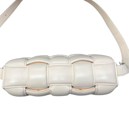 BOTTEGA VENETA Nappa Leather Padded Cassette Bag Shoulder Bag Chalk Gold Hardware BO31
