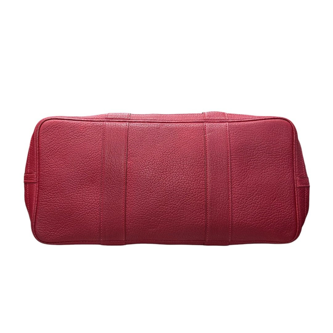 HERMES Negonda Garden Party Tote Red Silver Hardware HE471