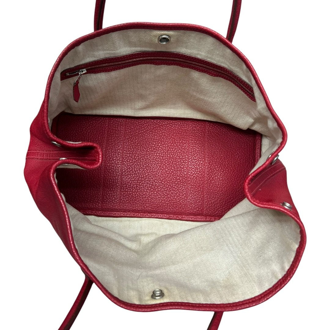 HERMES Negonda Garden Party Tote Red Silver Hardware HE471