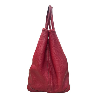 HERMES Negonda Garden Party Tote Red Silver Hardware HE471