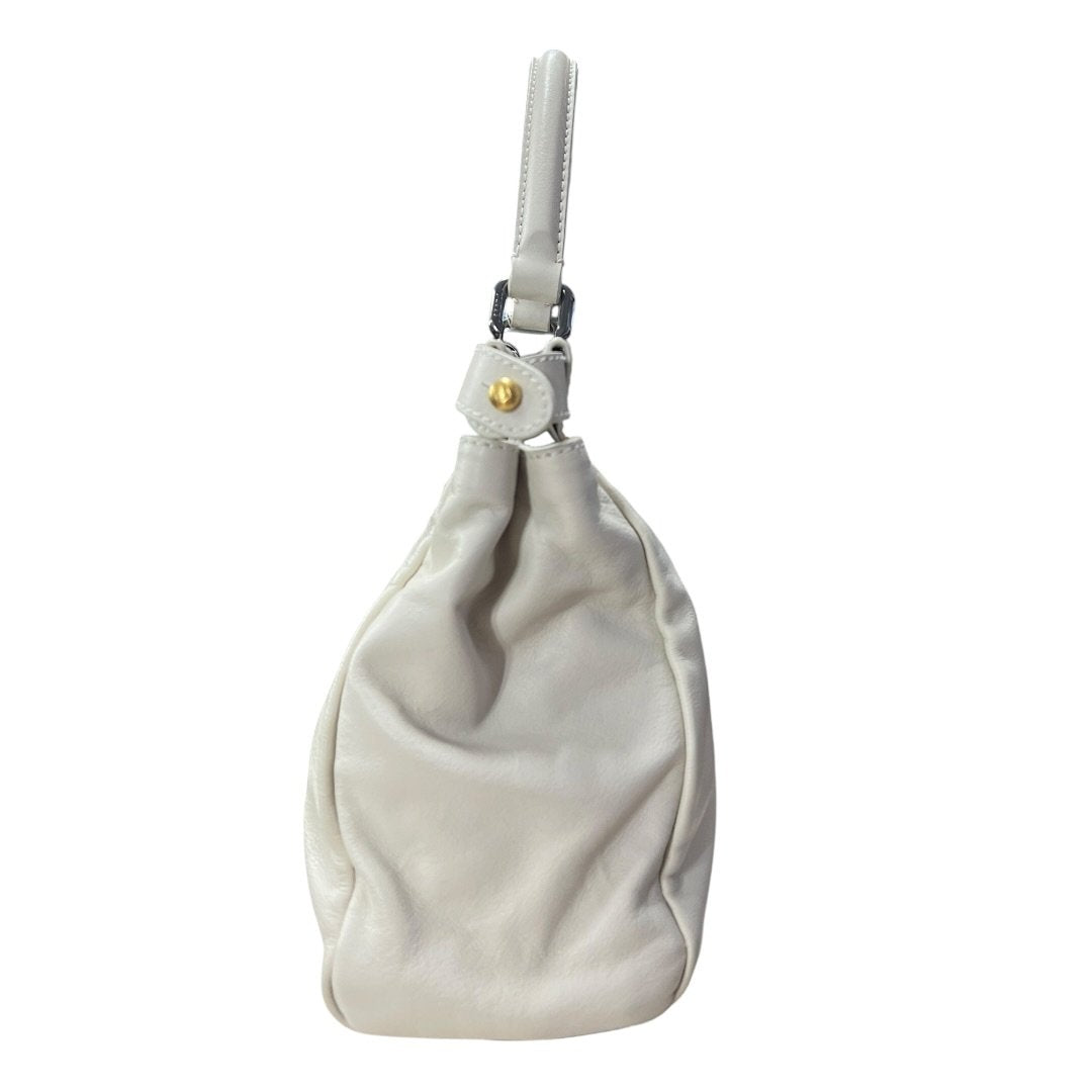 FENDI Calfskin Peekaboo Handbag Off-white Mixed-tone Hardware FE392