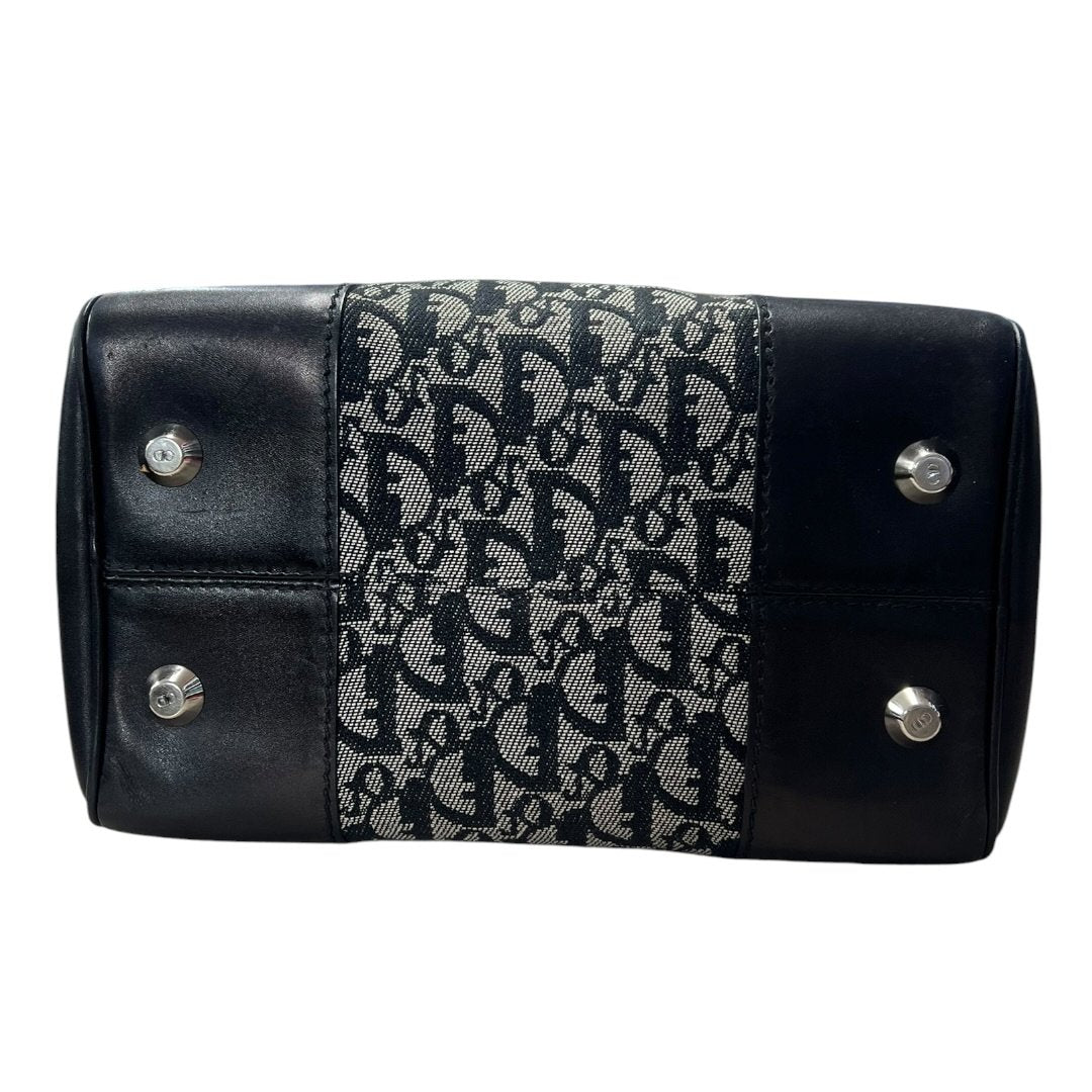 DIOR Dior Oblique Canvas Trotter Boston Bag Handbag Black, Grey Silver Hardware Ch2213
