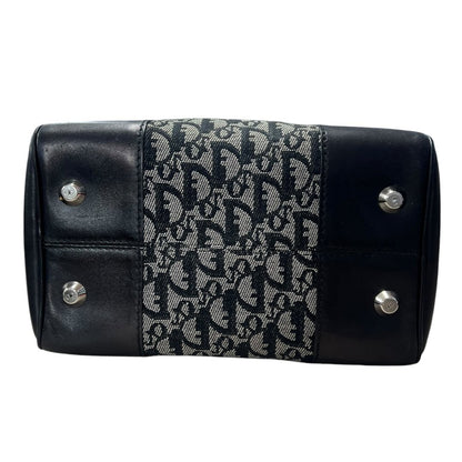 DIOR Dior Oblique Canvas Trotter Boston Bag Handbag Black, Grey Silver Hardware Ch2213