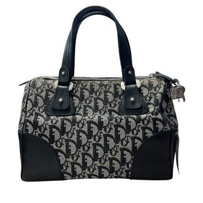 DIOR Dior Oblique Canvas Trotter Boston Bag Handbag Black, Grey Silver Hardware Ch2213