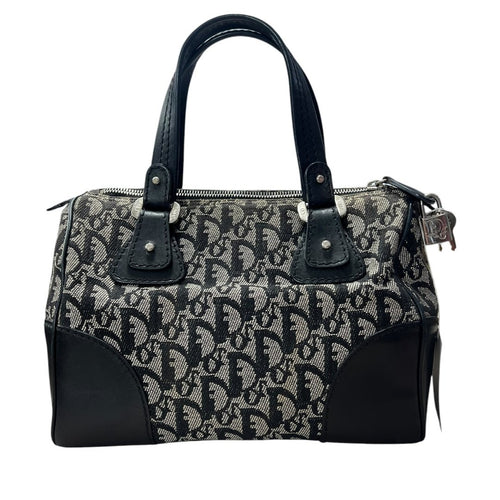 DIOR Dior Oblique Canvas Trotter Boston Bag Handbag Black, Grey Silver Hardware Ch2213