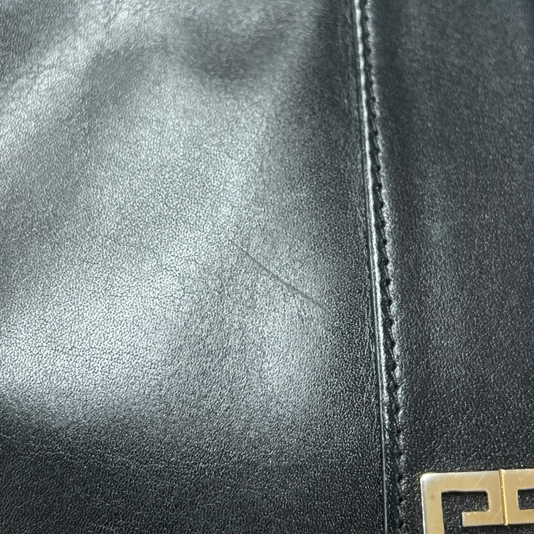 GIVENCHY Leather Shoulder Bag Black Gold Hardware GI40