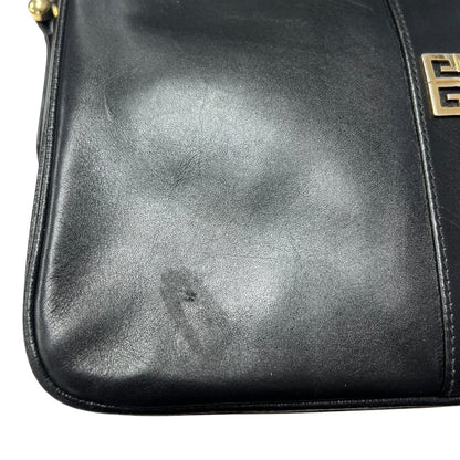 GIVENCHY Leather Shoulder Bag Black Gold Hardware GI40