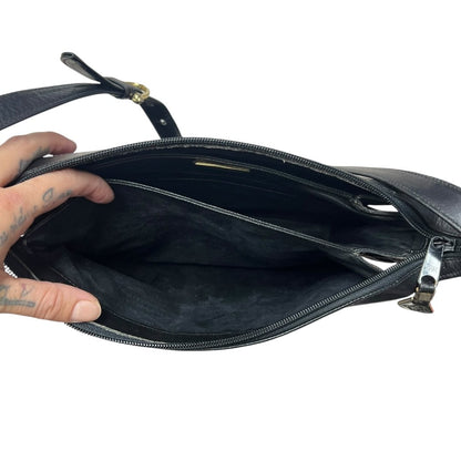 GIVENCHY Leather Shoulder Bag Black Gold Hardware GI40