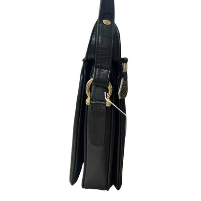 GIVENCHY Leather Shoulder Bag Black Gold Hardware GI40