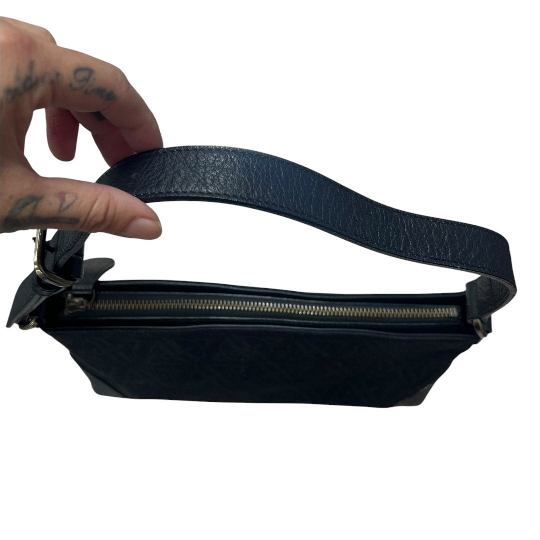 CHLOE Monogram Jacquard Shoulder Bag Black Gold-tone Hardware ch2209