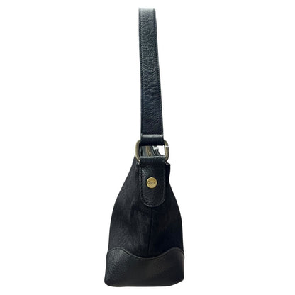 CHLOE Monogram Jacquard Shoulder Bag Black Gold-tone Hardware ch2209
