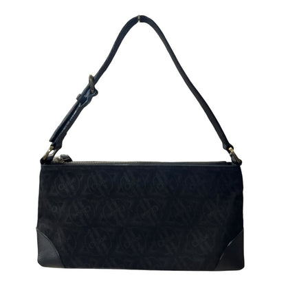 CHLOE Monogram Jacquard Shoulder Bag Black Gold-tone Hardware ch2209