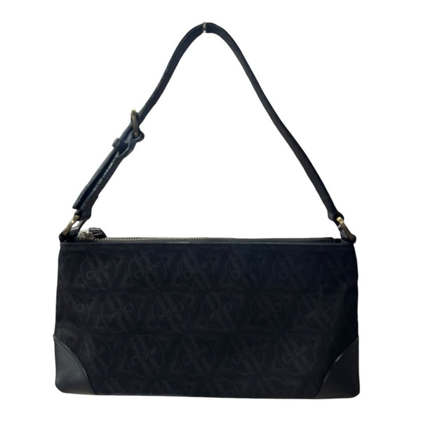 CHLOE Monogram Jacquard Shoulder Bag Black Gold-tone Hardware ch2209