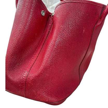 HERMES Negonda Garden Party Tote Red Silver Hardware HE475