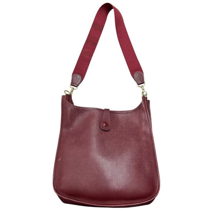 HERMES Clemence Evelyne III PM Shoulder Bag Burgundy Gold-tone Hardware HE473