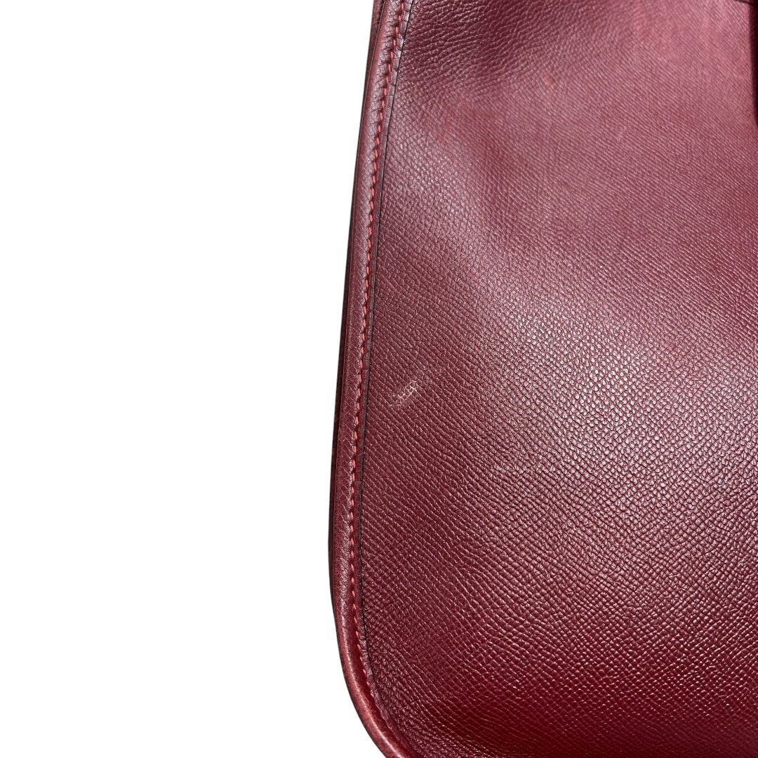HERMES Clemence Evelyne III PM Shoulder Bag Burgundy Gold-tone Hardware HE473