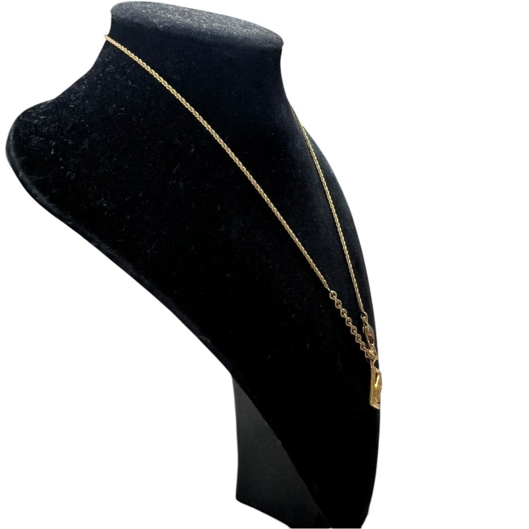 CHRISTIAN DIOR Metal, Rhinestone CD Logo Pendant Necklace N/A Gold Gold Hardware Ch2219