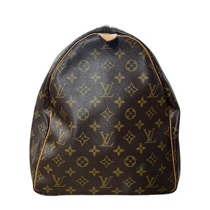 LOUIS VUITTON Monogram Canvas Keepall 50 Travel Bag Brown Gold Hardware LO2377