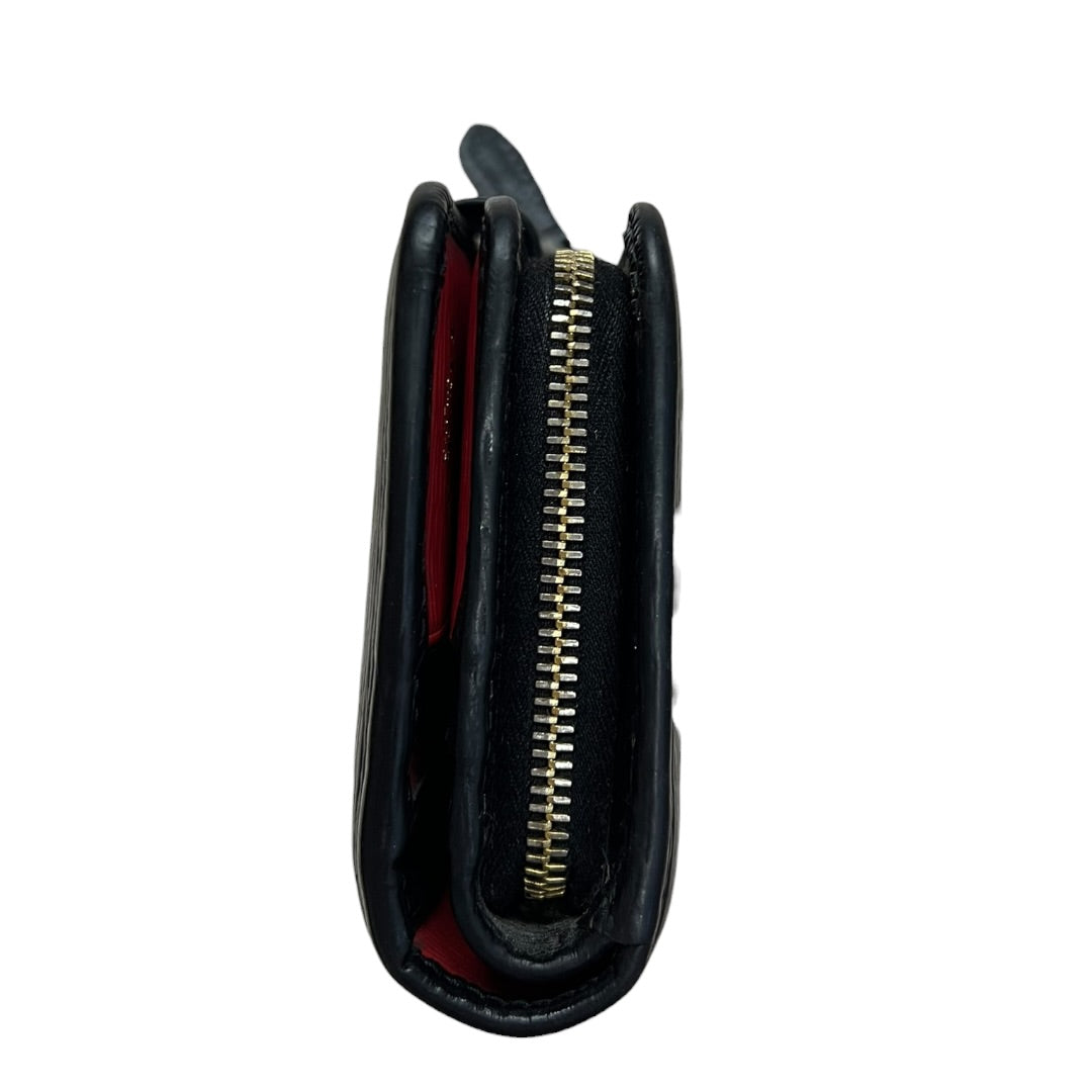 PRADA Vitello Move 1ML018 Bifold Wallet Black Gold Hardware PR215