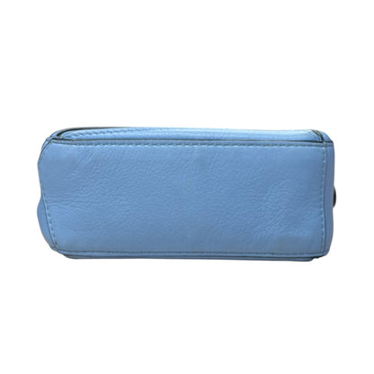 LOEWE Calfskin Puzzle Nano 2WAY Shoulder Bag Handbag Light Blue Silver Hardware LO2378