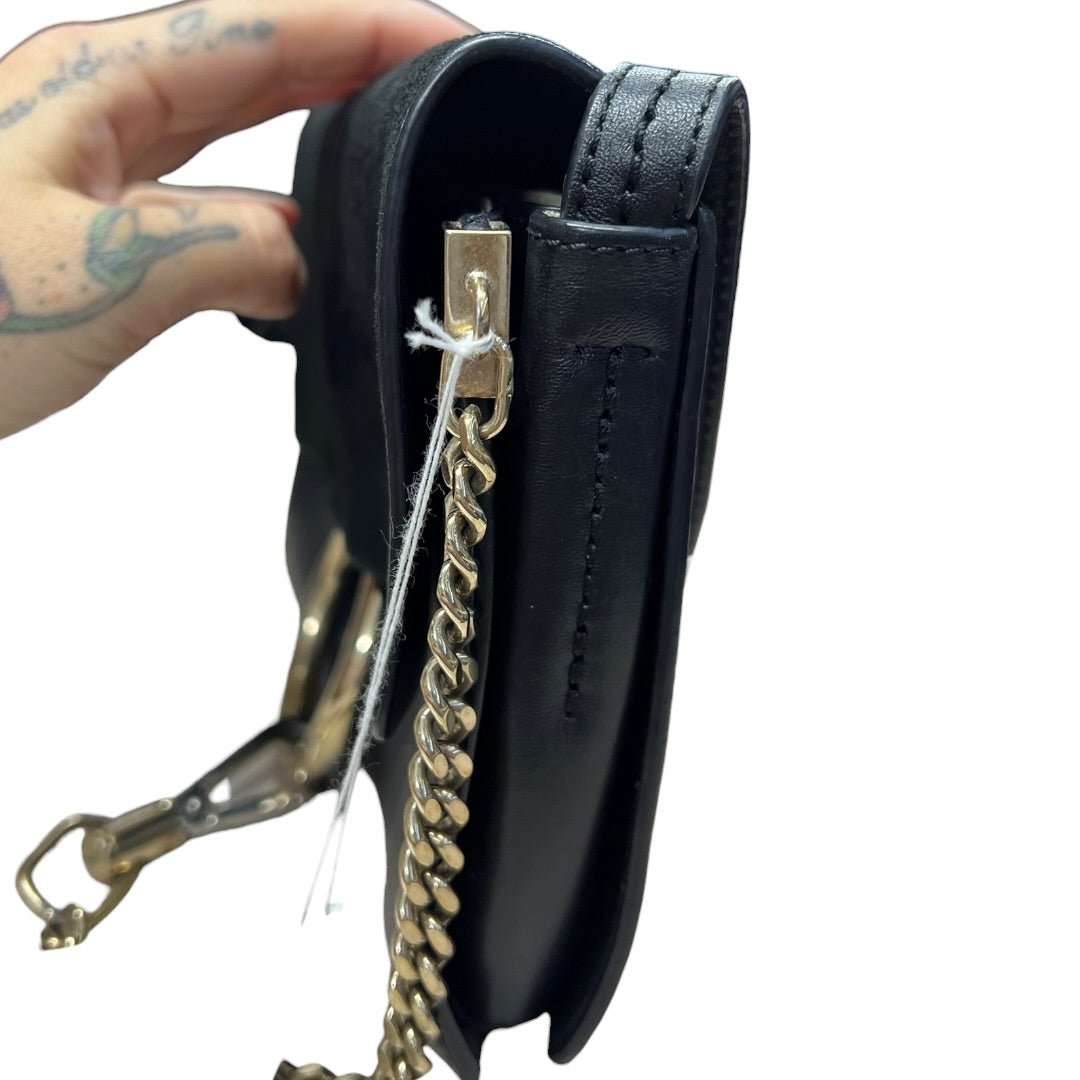 CHLOE Suede Calfskin Faye Shoulder Bag Black Gold Hardware CH2222